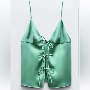Zara Satin Bow Tank Top